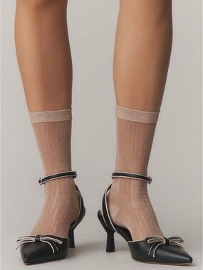 NWOT Maeve Pointed Toe Ankle Strap Bow Heels